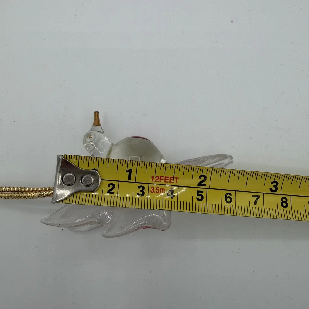 Vintage Glass Hummingbird Ornament Red Breast‎ Gold Beak Hanging Decor